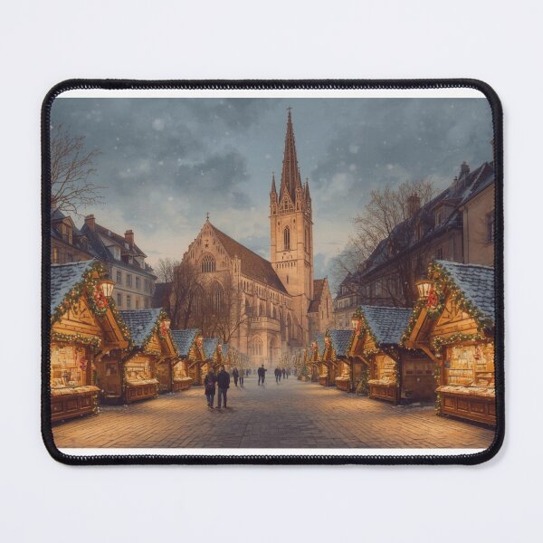 Item preview, Christmas market in Strasbourg with snow designed and sold by StormArte.