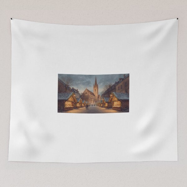 Item preview, Christmas market in Strasbourg with snow designed and sold by StormArte.