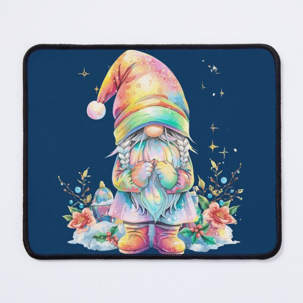 Item preview, Whimsical Rainbow Holographic Gnome Illustration | Colorful Christmas Gnome Design | Holiday Gift Clothing & Accessories designed and sold by KimmiesColors.