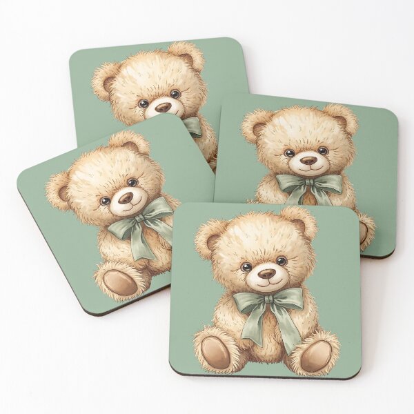 Item preview, Teddy Bear Green Bow designed and sold by MoonMonkeyNbear.