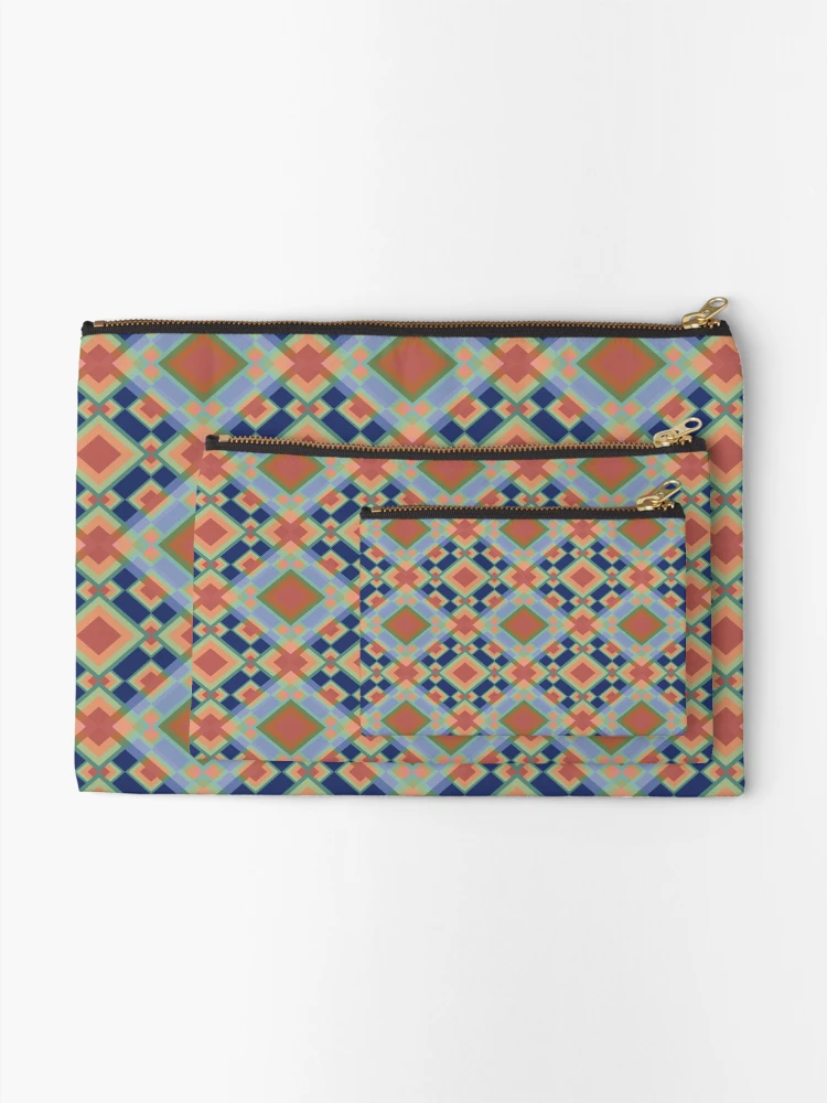 Thumbnail 2 of 4, Zipper Pouch, Recursive Square Pattern designed and sold by PropRocket.