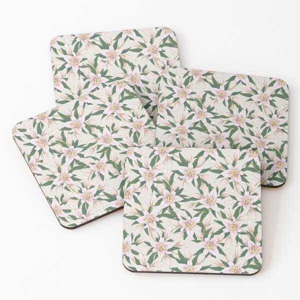 Item preview, Blooming Lilies in Ivory Green designed and sold by floralfan.