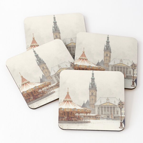 Item preview, Winter carousel in Dresden with snow designed and sold by StormArte.