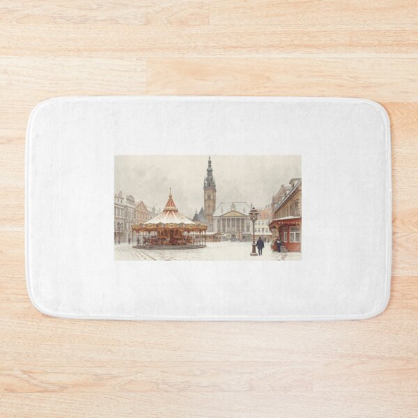 Item preview, Winter carousel in Dresden with snow designed and sold by StormArte.
