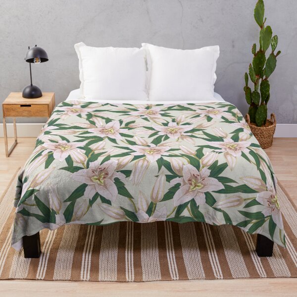 Item preview, Blooming Lilies in Ivory Green designed and sold by floralfan.
