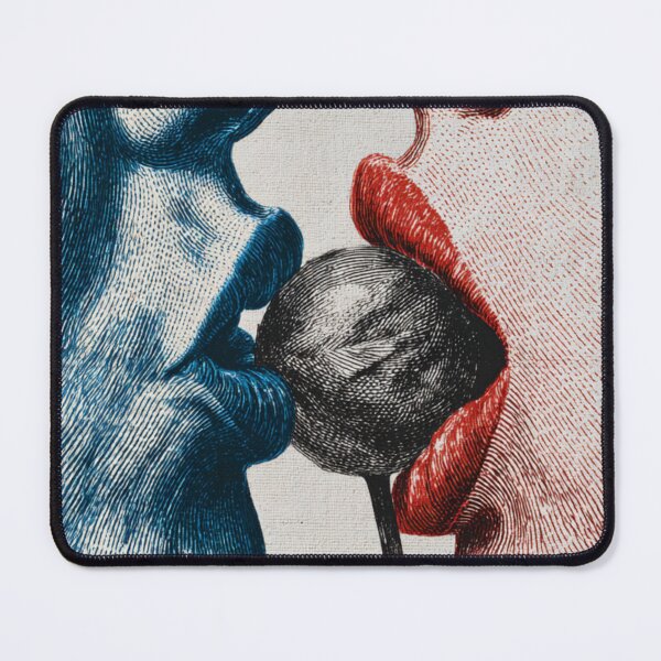 Item preview, Lollipop Lips Kiss Engraving Art Romantic Shared Moment designed and sold by CrunchyGoats.