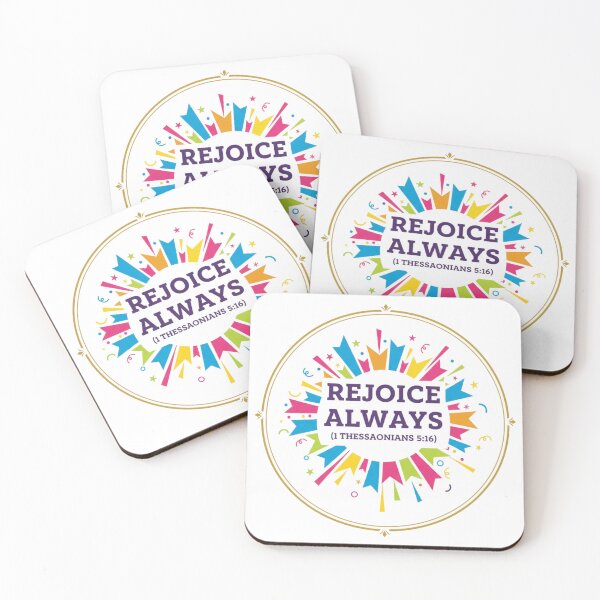Item preview, Colourful Rejoice Always Christian Bible Verse Design. designed and sold by loveandlightrb.