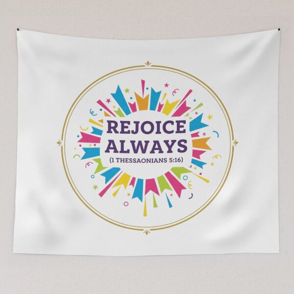 Item preview, Colourful Rejoice Always Christian Bible Verse Design. designed and sold by loveandlightrb.
