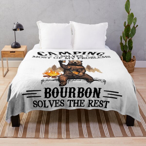 Item preview, Camping Solves Most Of My Problems Bourbon Funny Bear Drink 		 designed and sold by ufcesqnk10.