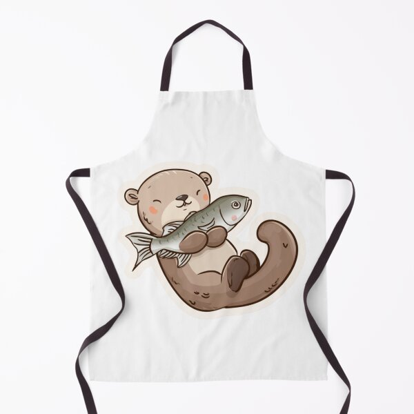 Item preview, Otter with Fish | Sticker designed and sold by NicolasGlowArt.