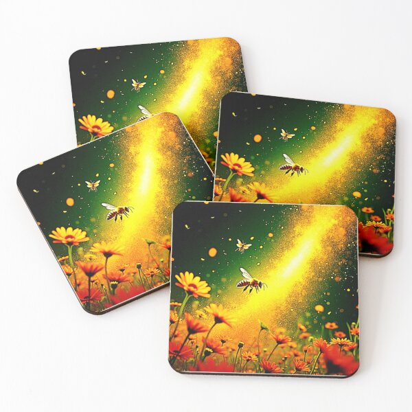 Item preview, Bees' Golden Pollen Burst Joy Design designed and sold by Health And Fitness Posts e-Store.