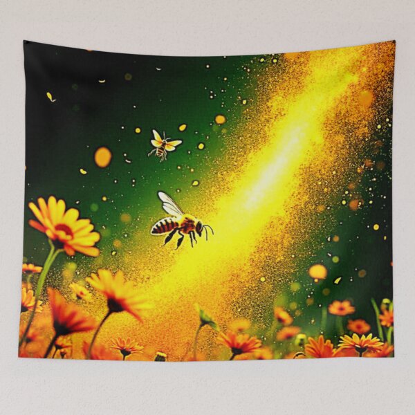 Item preview, Bees' Golden Pollen Burst Joy Design designed and sold by Health And Fitness Posts e-Store.