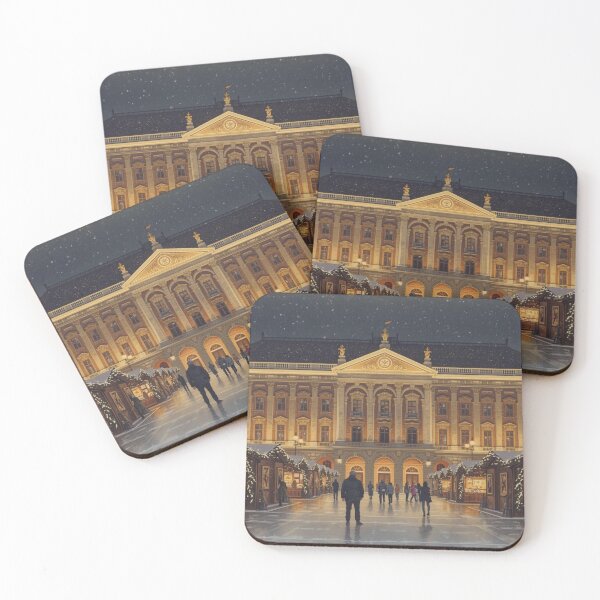 Item preview, Christmas market in Budapest at night designed and sold by StormArte.