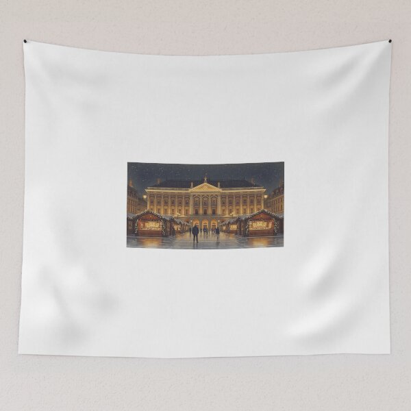 Item preview, Christmas market in Budapest at night designed and sold by StormArte.
