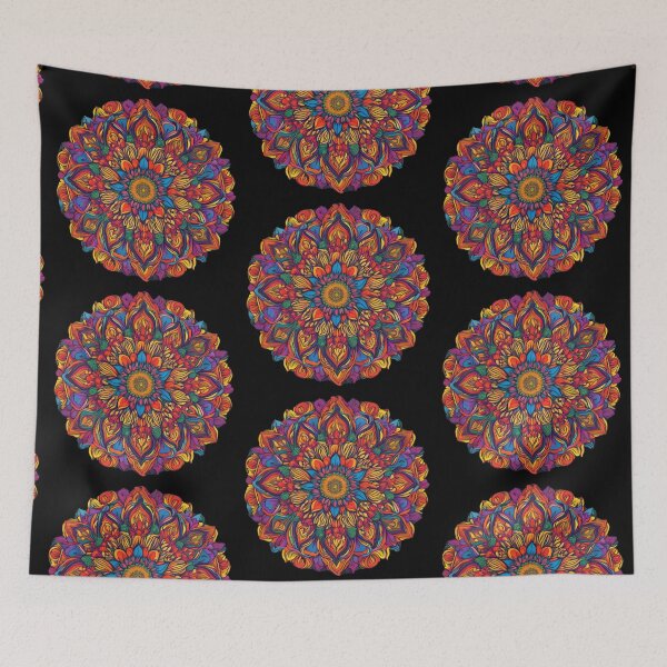Item preview, Title: Fiery Mandala: Kaleidoscope of Euphoric Colors designed and sold by Dominik1994.