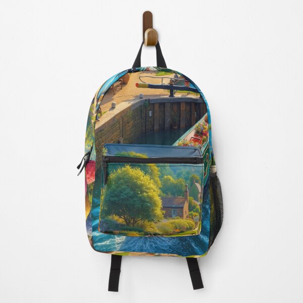 Item preview, Colorful Canal Boat in English Countryside designed and sold by arven-studio.