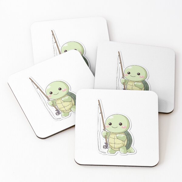 Item preview, Turtle and Fishing Rod designed and sold by NicolasGlowArt.