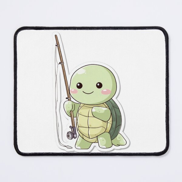 Item preview, Turtle and Fishing Rod designed and sold by NicolasGlowArt.