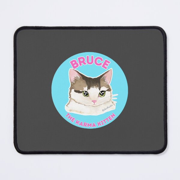 Item preview, Bruce The Karma Kitten blue circle designed and sold by ILoveBlackCats7.