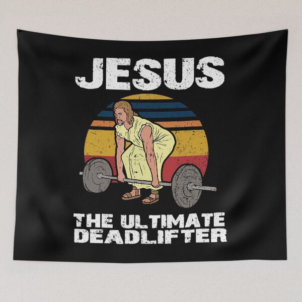 Item preview, Deadlift Jesus I Christian Weightlifting Funny Workout Gym 		 designed and sold by foqqcjamn57.