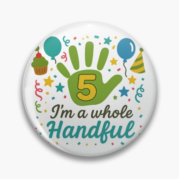 Item preview, 5th Birthday “I’m a Whole Handful” – Funny Kids Birthday Design designed and sold by PixelExpressStudio.