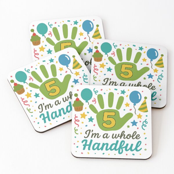 Item preview, 5th Birthday “I’m a Whole Handful” – Funny Kids Birthday Design designed and sold by PixelExpressStudio.
