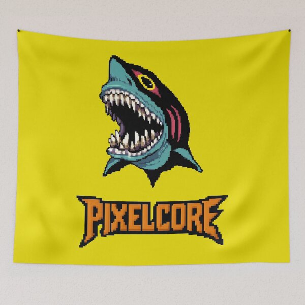 Item preview, White Shark Pixel Art {PIXELCORE} designed and sold by PIXELCORE-TEE.