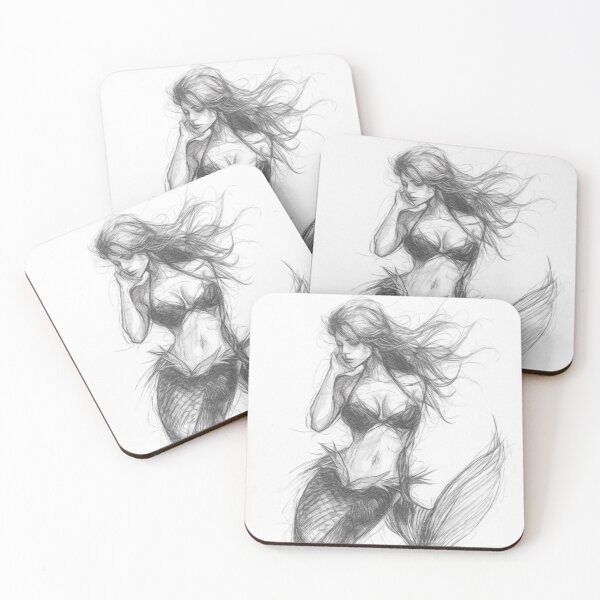 Item preview, Mermaid Pencil Sketch designed and sold by Leon Woods Pencil Art.