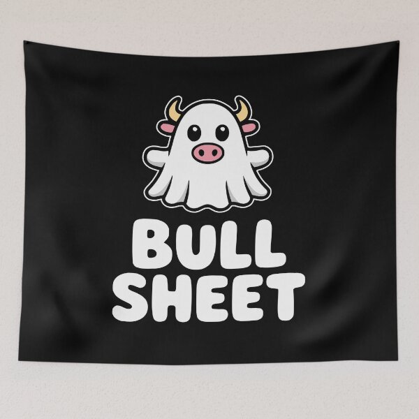 Item preview, Bull Sheet! Cute Bull Ghost Pun designed and sold by PMCreative.