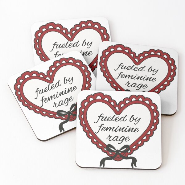 Item preview, Fueled by Feminine Rage Heart Sticker – Cute Feminist Aesthetic Design designed and sold by InkRiotCo.