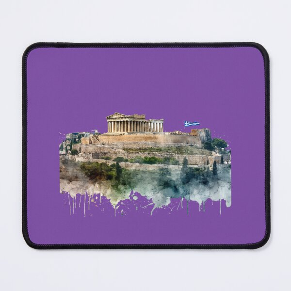 Item preview, Athens Greece Minimalist Watercolor Cityscape Sticker with Greek Flag , designed and sold by PaintMeWorld.