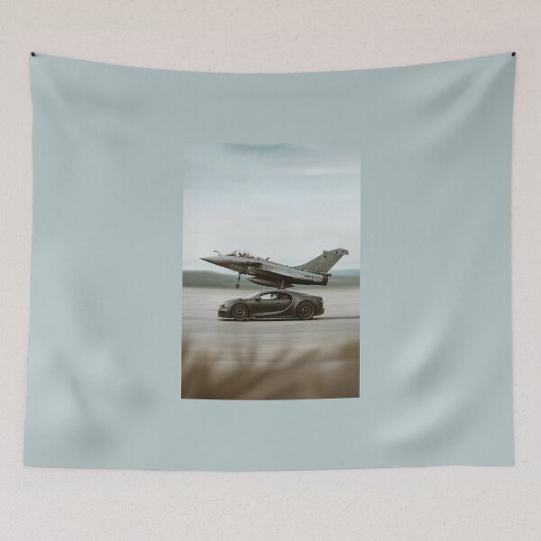 Item preview, Bugatti vs Fighter Jet – Supercar and Aviation Power Artwork designed and sold by SuccessHunters.