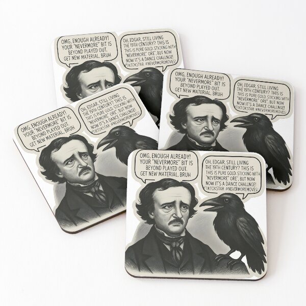 Item preview, Edgar Allan Poe & Raven Humor – Nevermore Dance Meme Sticker designed and sold by Nevermore & Co..