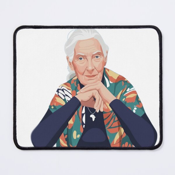 Item preview, Jane Goodall Tribute Primatologist Portrait | Women In Science Conservation Art designed and sold by Essémké.