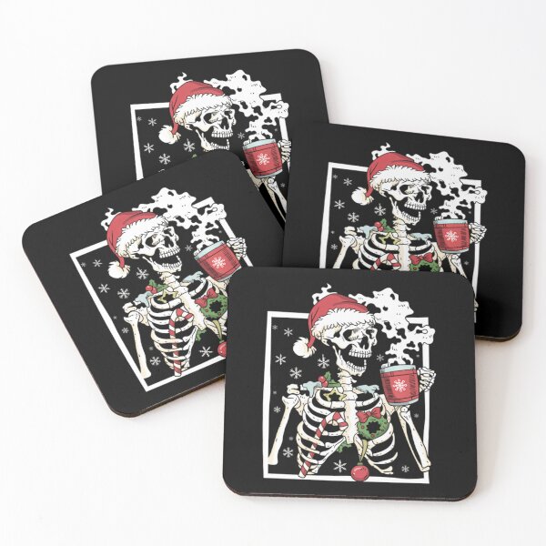 Item preview, Christmas Skeleton With Smiling Skull Drinking Coffee Latte Swea		 designed and sold by jotyarneimis8.
