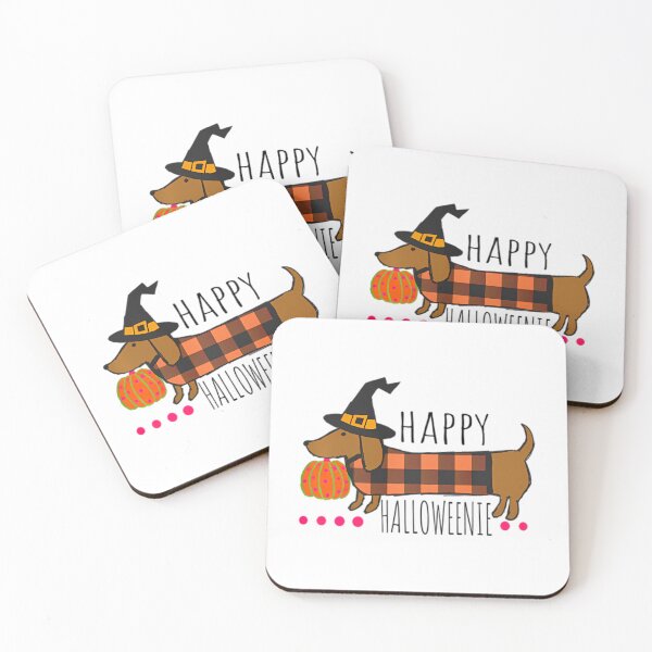 Item preview, Funny Happy Halloweenie Dachshund Halloween Buffalo Plaid Swea		 designed and sold by ebzmibxeyg99.