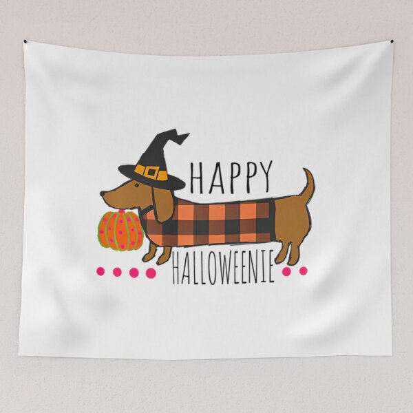 Item preview, Funny Happy Halloweenie Dachshund Halloween Buffalo Plaid Swea		 designed and sold by ebzmibxeyg99.