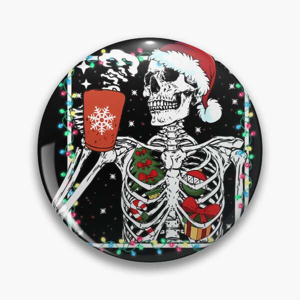 Item preview, Christmas Skeleton With Smiling Skull Drinking Coffee Latte 		 designed and sold by jotyarneimis8.