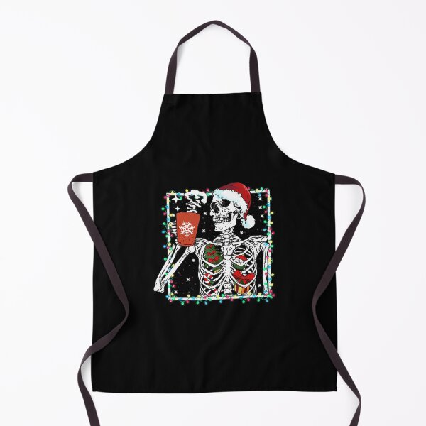 Item preview, Christmas Skeleton With Smiling Skull Drinking Coffee Latte designed and sold by jotyarneimis8.