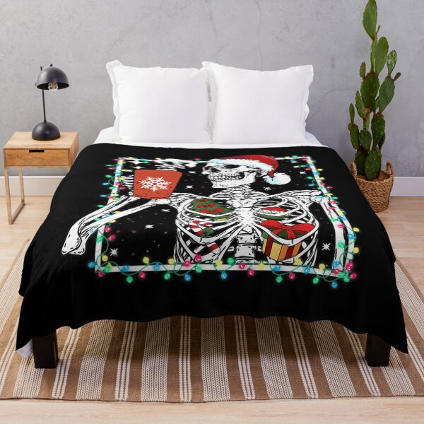 Item preview, Christmas Skeleton With Smiling Skull Drinking Coffee Latte 		 designed and sold by jotyarneimis8.