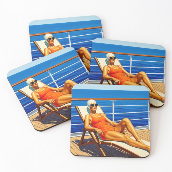 Item preview, The Lido Deck - Original Art Deco Artwork designed and sold by elektronen.