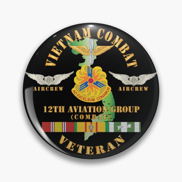 Item preview, Army - Vietnam Combat Aviation Vet w Air Crew Badges - 12th  AVN Group Combat X 300 designed and sold by Military Insignia Products.