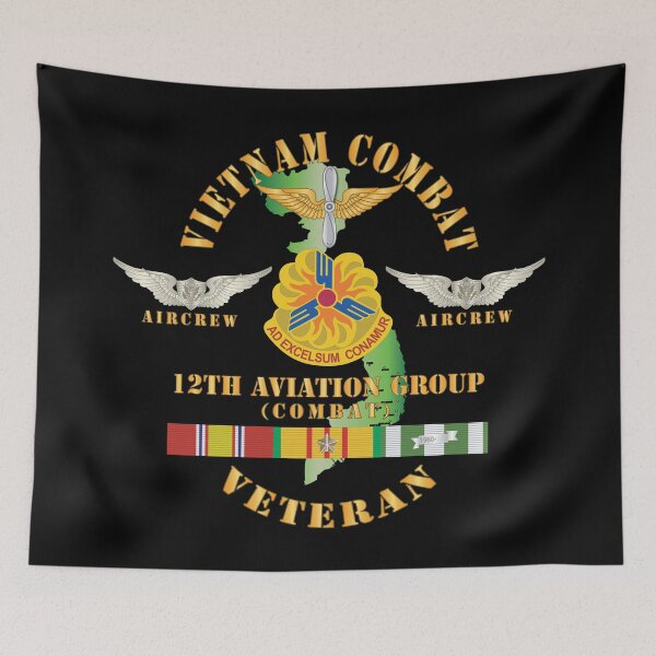 Item preview, Army - Vietnam Combat Aviation Vet w Air Crew Badges - 12th  AVN Group Combat X 300 designed and sold by Military Insignia Products.