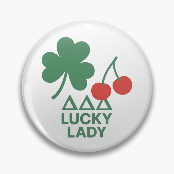 Item preview, Tri Delta Lucky Lady – Clover & Cherry Sorority Sticker designed and sold by summer-loving.
