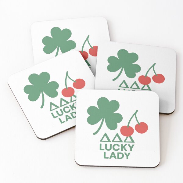 Item preview, Tri Delta Lucky Lady – Clover & Cherry Sorority Sticker designed and sold by summer-loving.
