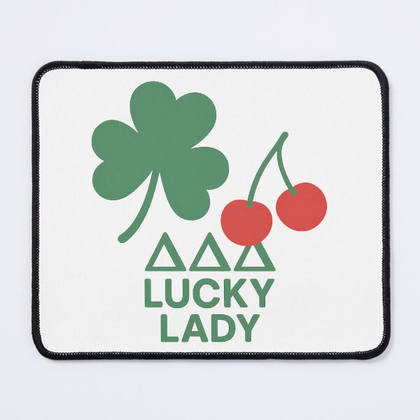 Item preview, Tri Delta Lucky Lady – Clover & Cherry Sorority Sticker designed and sold by summer-loving.