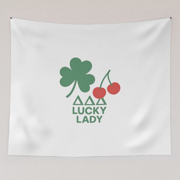Item preview, Tri Delta Lucky Lady – Clover & Cherry Sorority Sticker designed and sold by summer-loving.