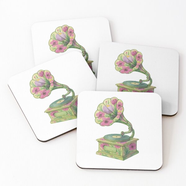 Item preview, Floral Watercolor Gramophone – Vintage Music Illustration designed and sold by Pacika.