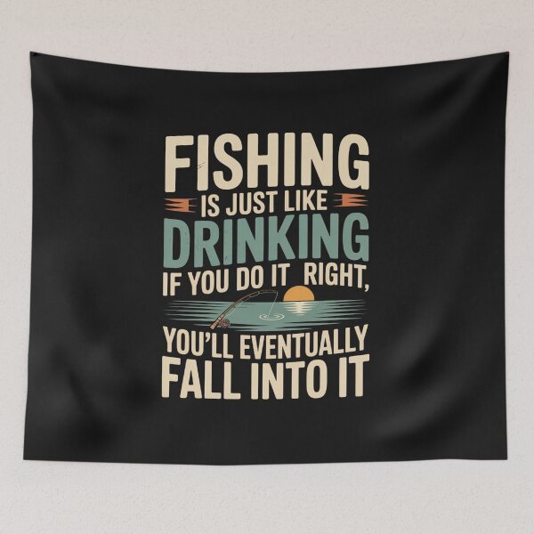 Item preview, Fishing like Drinking designed and sold by NicolasGlowArt.