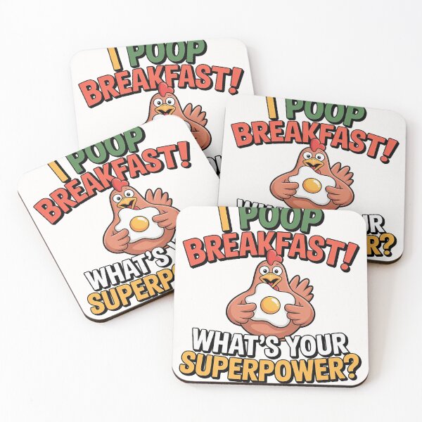 Artikelvorschau, Lustiges Hühnchen-Frühstücksshirt – Ich kacke Frühstück, was ist deine Superkraft entworfen und verkauft von Wicked.Teez.